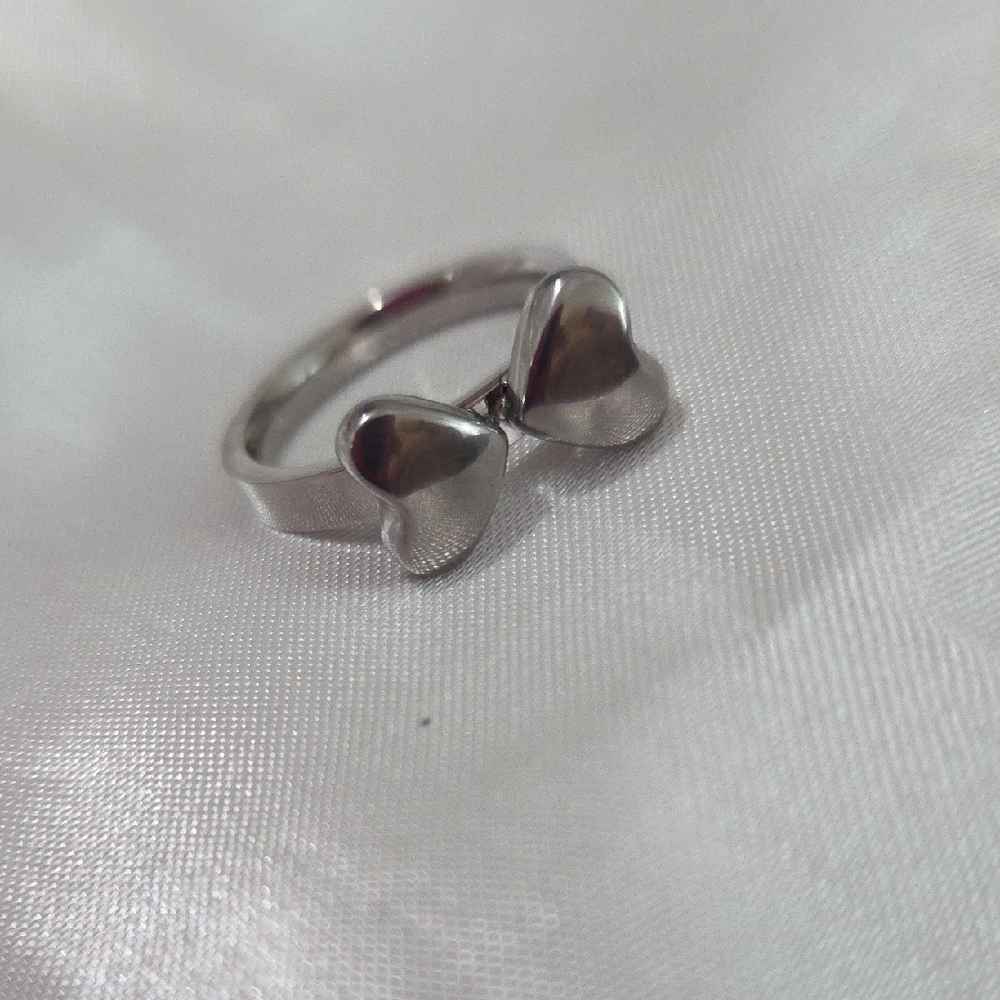 Srainless Steek Silver Heart Ring Size 7